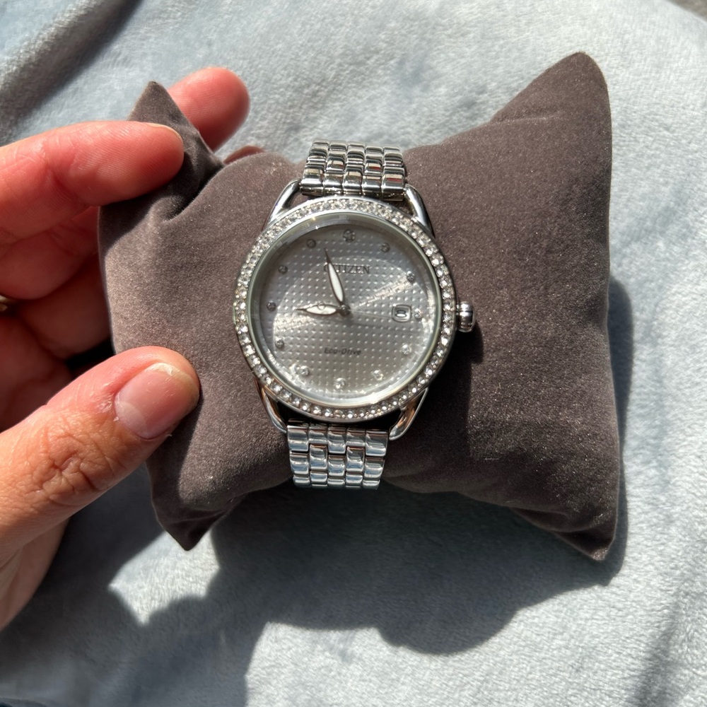 Citizen Watch Eco-Drive FE6111-87A Swarovski Bezel Silver Steel Women